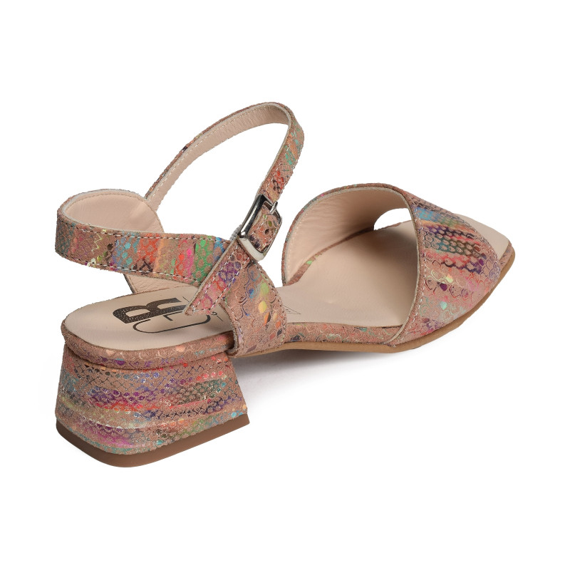 FOLOW Multicolore, Nu-Pieds à talon Geo reino