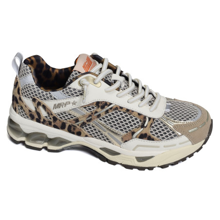 MELROSE Blanc Léopard, Baskets running MRP Star