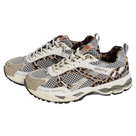 MELROSE Blanc Léopard, Baskets running MRP Star