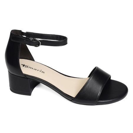 28295 Noir, Nu-Pieds à talon Tamaris