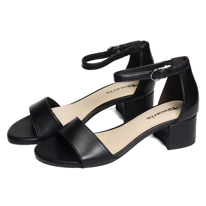 28295 Noir, Nu-Pieds à talon Tamaris