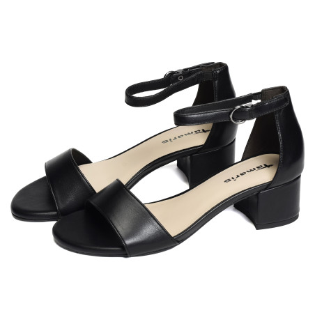 28295 Noir, Nu-Pieds à talon Tamaris