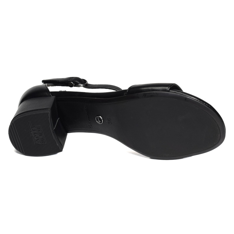 28295 Noir, Nu-Pieds à talon Tamaris