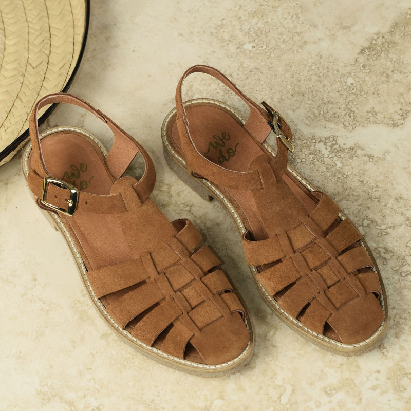 45881 Camel, Sandales plates We Do