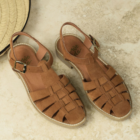 45881 Camel, Sandales plates We Do