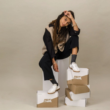 PULSE Blanc Gris, Baskets Mode Caval