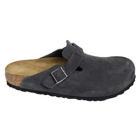 BOSTON SUEDE Gris Foncé, Sabots Birkenstock