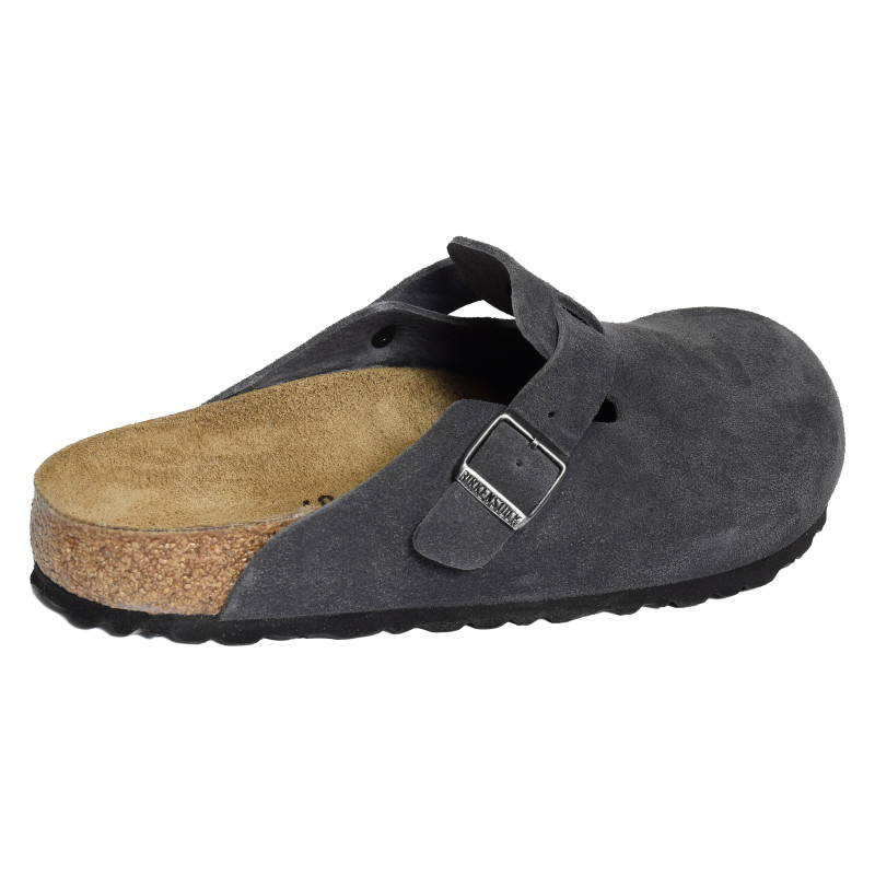 BOSTON SUEDE Gris Foncé, Sabots Birkenstock