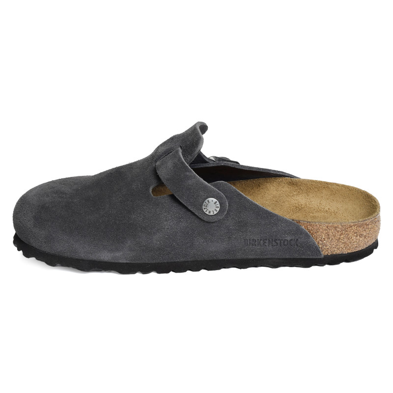 BOSTON SUEDE Gris Foncé, Sabots Birkenstock