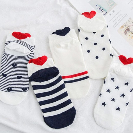 CAROLINE LOT DE 5 PAIRES Multicolore, Chaussettes Sockette