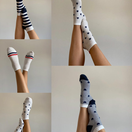 CAROLINE LOT DE 5 PAIRES Multicolore, Chaussettes Sockette