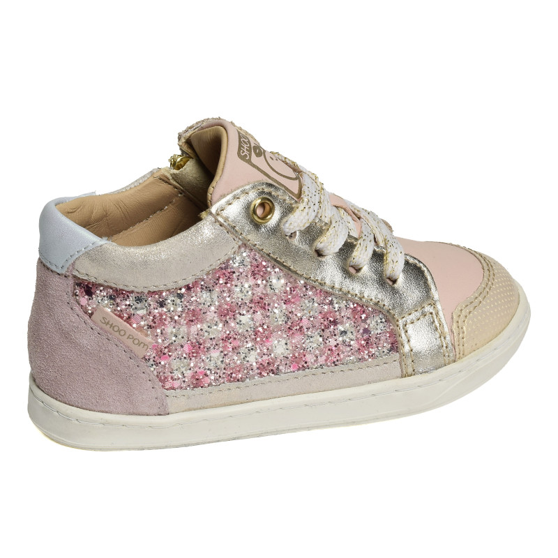 BOUBA CONNECT GIRL Platine Rose, Chaussures à Lacets Shoopom