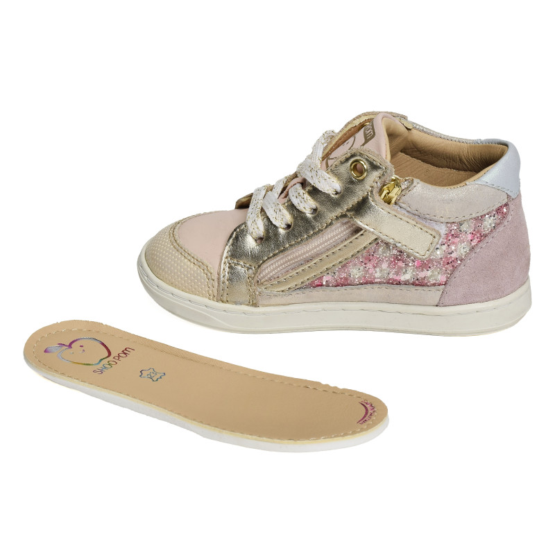 BOUBA CONNECT GIRL Platine Rose, Chaussures à Lacets Shoopom