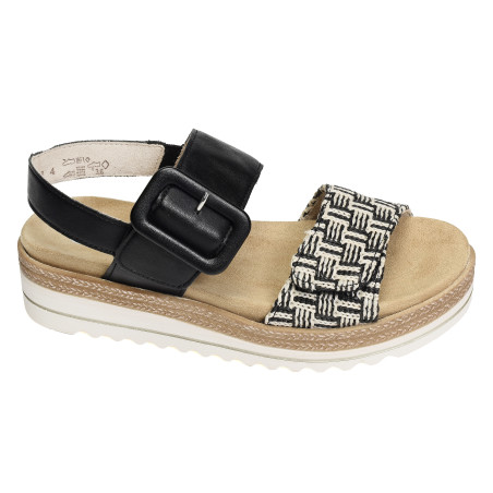 D0Q62 Noir, Sandales compensées Remonte