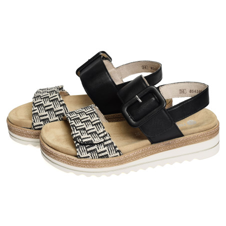 D0Q62 Noir, Sandales compensées Remonte