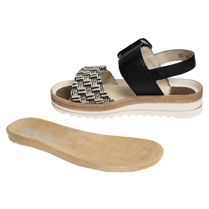 D0Q62 Noir, Sandales compensées Remonte