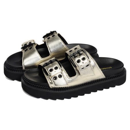 STELLA BUCKLE Gold, Mules Schmoove