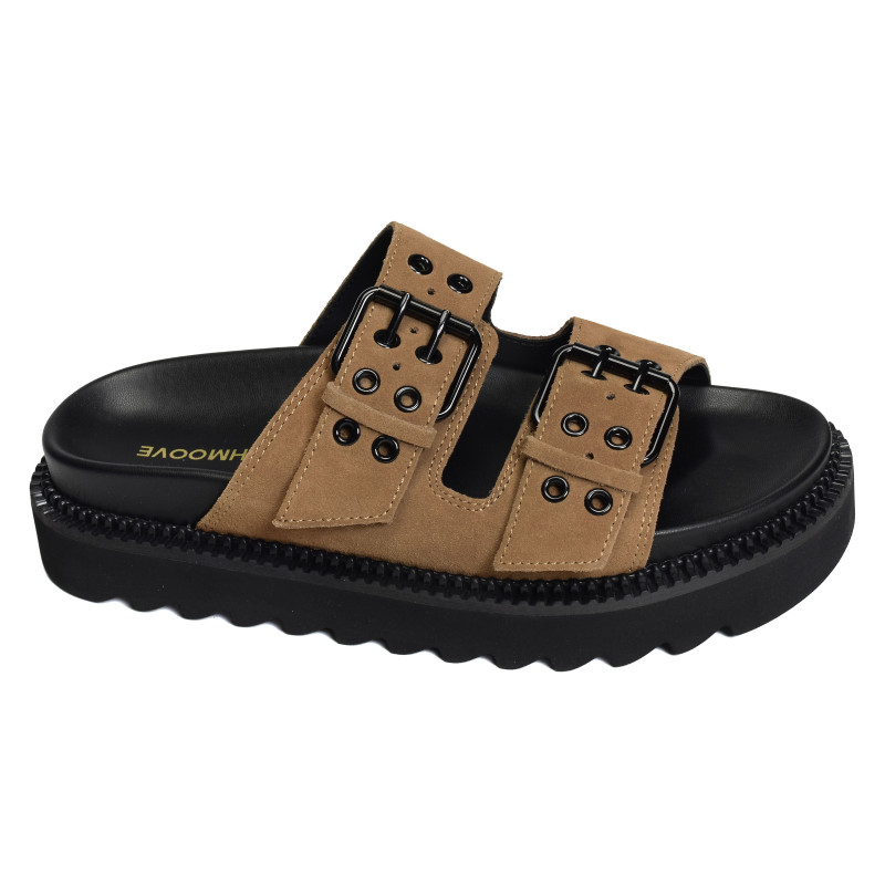 STELLA BUCKLE Tan, Mules Schmoove