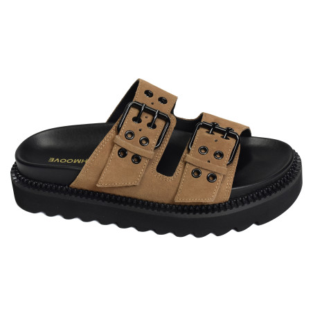 STELLA BUCKLE Tan, Mules Schmoove