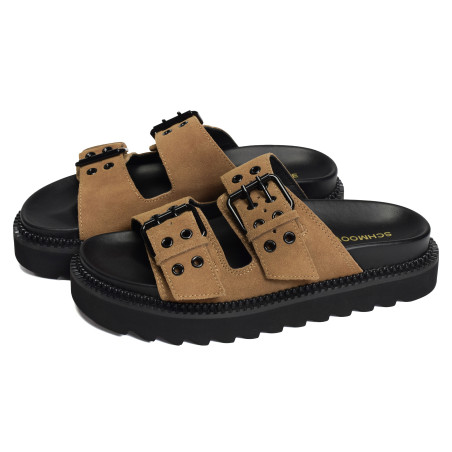 STELLA BUCKLE Tan, Mules Schmoove
