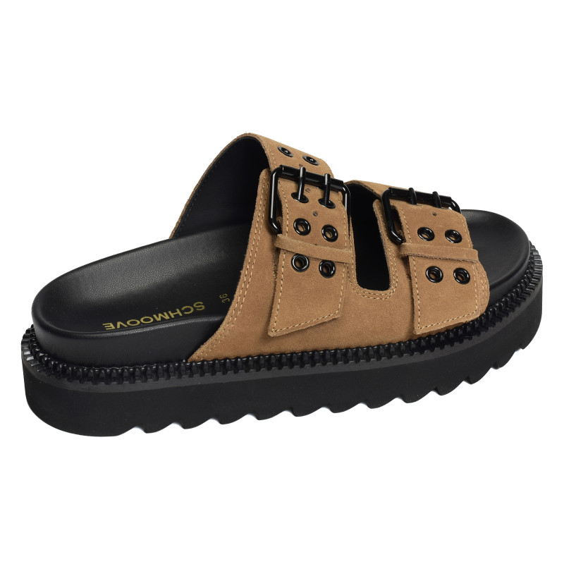 STELLA BUCKLE Tan, Mules Schmoove