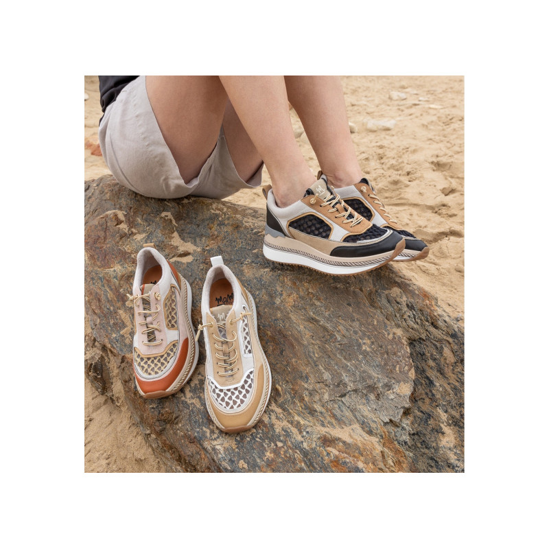 ENON Noir Beige, Baskets running Mam'zelle