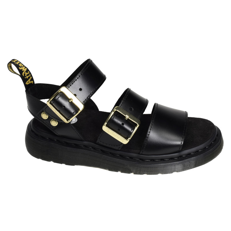 GRYPHON STRAP SANDAL Noir, Sandales plates Dr Martens