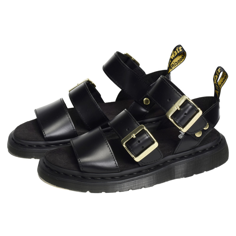 GRYPHON STRAP SANDAL Noir, Sandales plates Dr Martens
