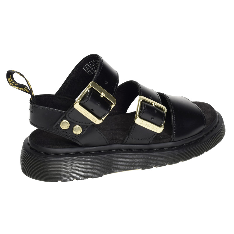 GRYPHON STRAP SANDAL Noir, Sandales plates Dr Martens