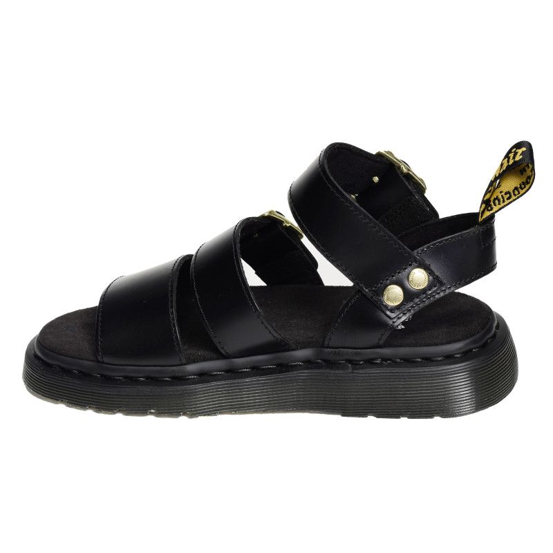 GRYPHON STRAP SANDAL Noir, Sandales plates Dr Martens
