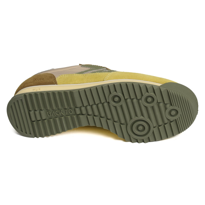 JOGGER MULTI SUEDE Jaune Kaki, Baskets Mode Back 70