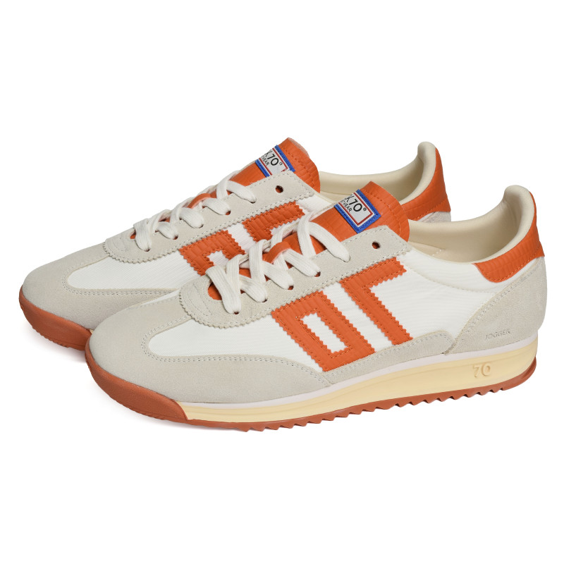 JOGGER NYLON MEN Blanc Orange, Baskets running Back 70