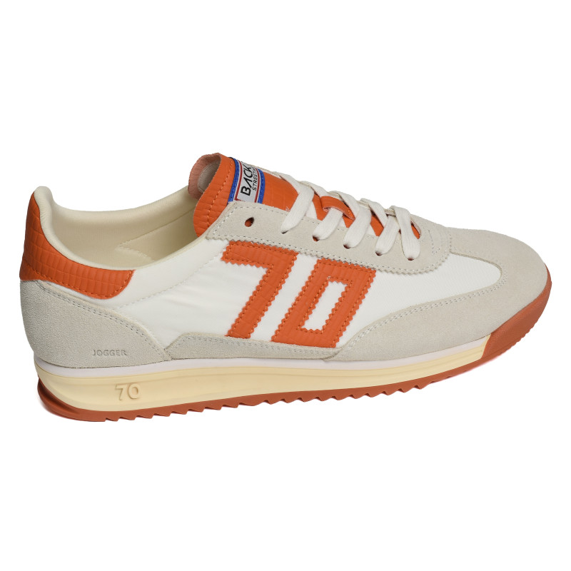 JOGGER NYLON MEN Blanc Orange, Baskets running Back 70