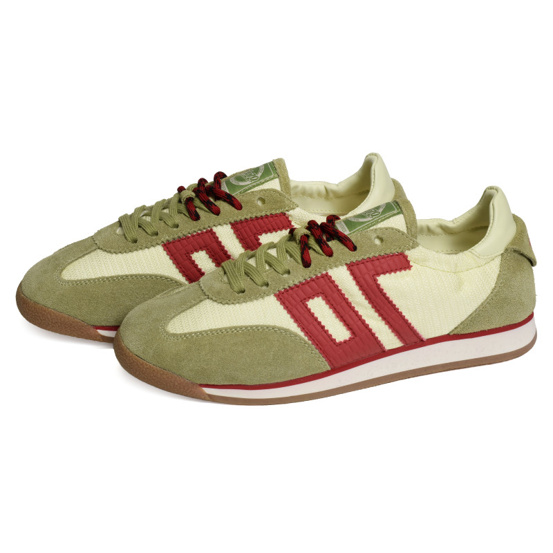 ROCKET MULTI SUEDE Vert Rouge, Baskets Mode Back 70