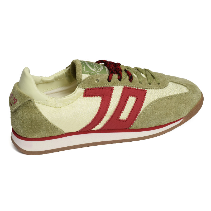 ROCKET MULTI SUEDE Vert Rouge, Baskets Mode Back 70