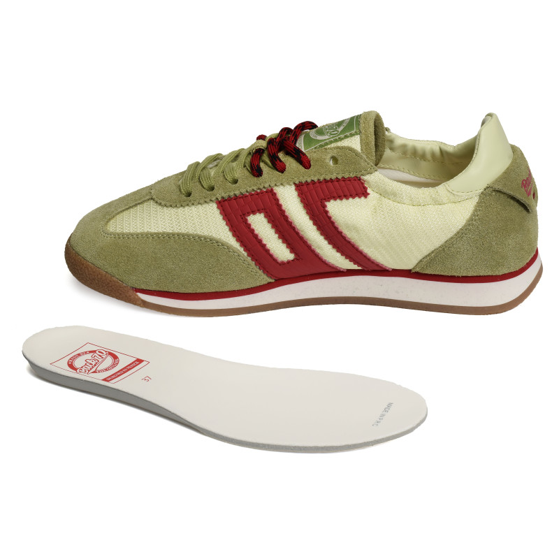 ROCKET MULTI SUEDE Vert Rouge, Baskets Mode Back 70