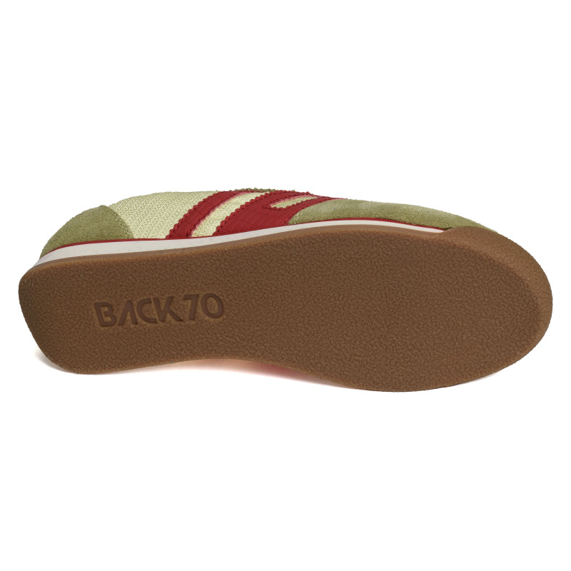 ROCKET MULTI SUEDE Vert Rouge, Baskets Mode Back 70