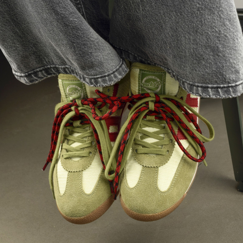 ROCKET MULTI SUEDE Vert Rouge, Baskets Mode Back 70