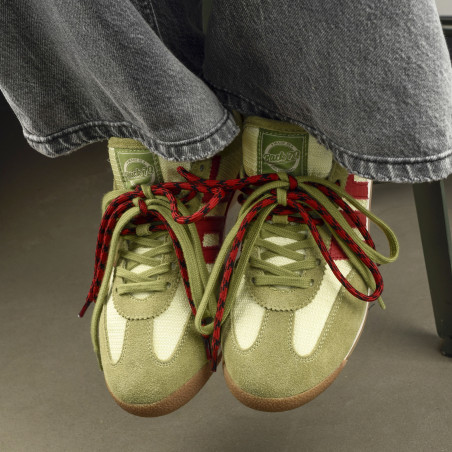 ROCKET MULTI SUEDE Vert Rouge, Baskets Mode Back 70