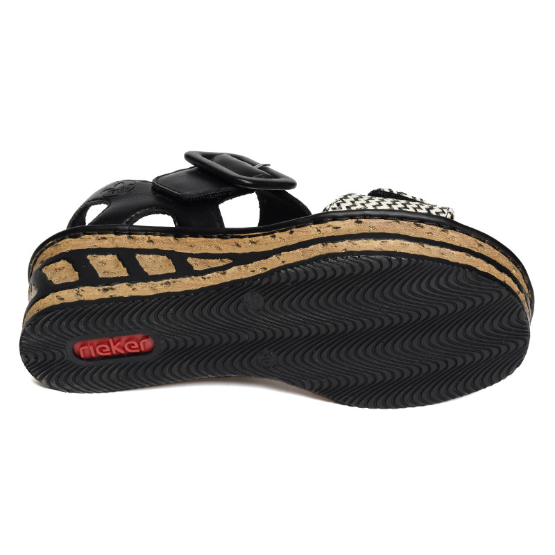 68172 Noir, Sandales compensées Rieker