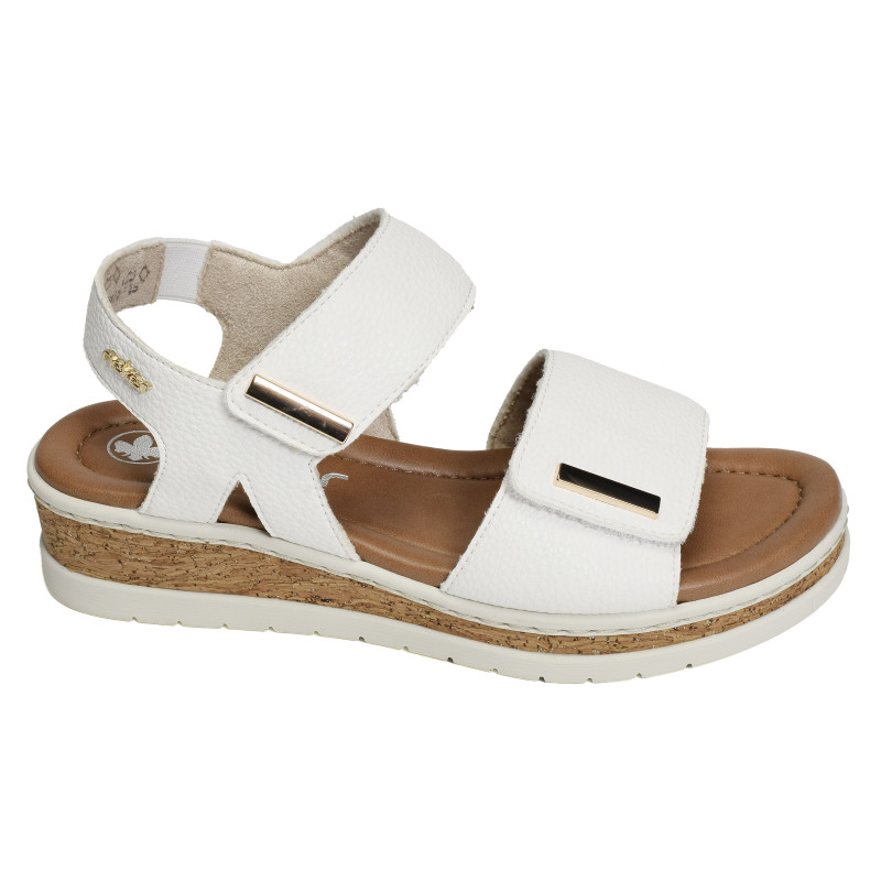 V4181 Blanc, Sandales compensées Rieker