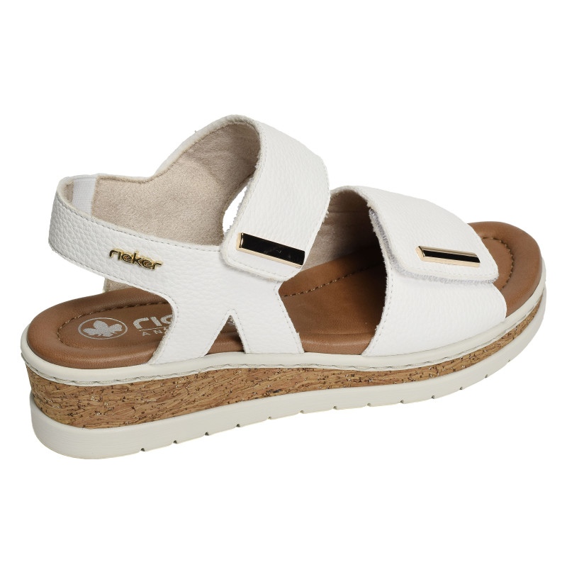 V4181 Blanc, Sandales compensées Rieker