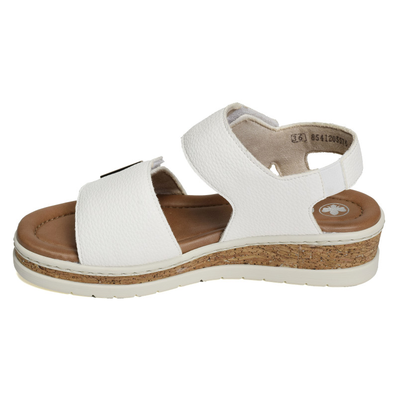 V4181 Blanc, Sandales compensées Rieker