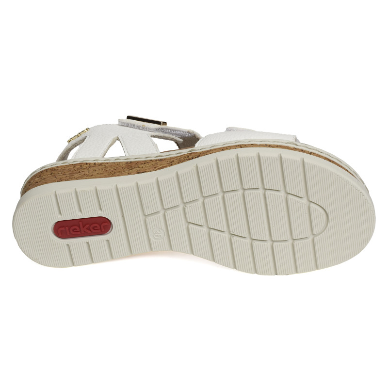 V4181 Blanc, Sandales compensées Rieker