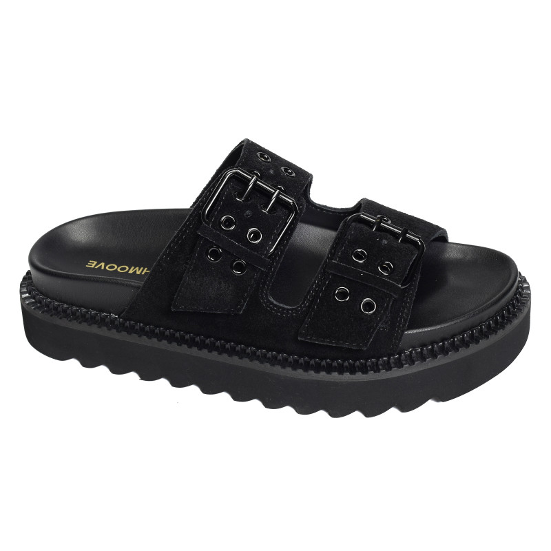 STELLA BUCKLE Noir, Mules Schmoove