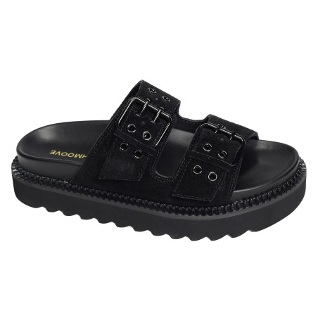 STELLA BUCKLE Noir, Mules Schmoove