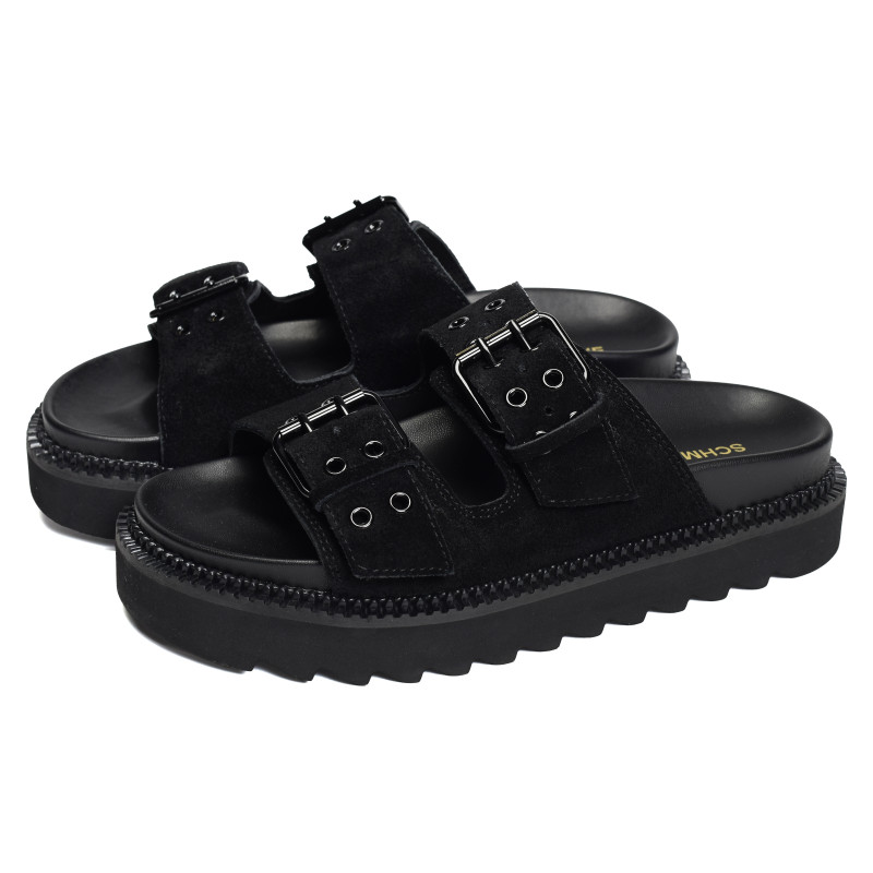 STELLA BUCKLE Noir, Mules Schmoove