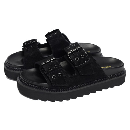 STELLA BUCKLE Noir, Mules Schmoove