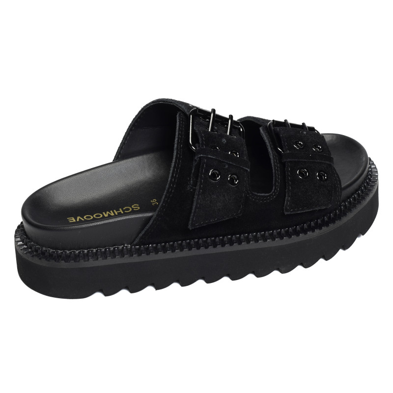 STELLA BUCKLE Noir, Mules Schmoove