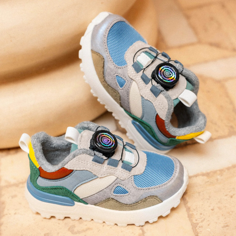 JOGGY ROLLY Gris Bleu, Baskets running Shoopom